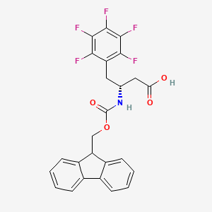 Chemical structure of Fmoc-pentafluoro-D-beta-homophenylalanine