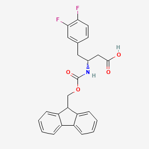 Chemical structure of Fmoc-3,4-difluoro-D-beta-homophenylalanine