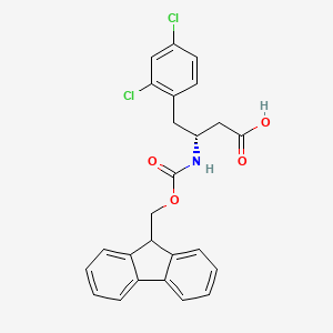 Chemical structure of Fmoc-2,4-dichloro-D-beta-homophenylalanine