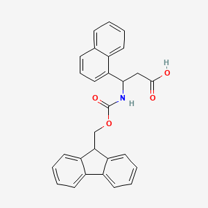 Chemical structure of Fmoc-(R,S)-3-amino-3-(1-naphthyl)propionic acid