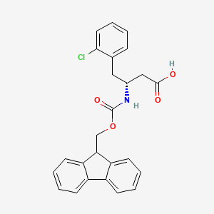 Chemical structure of Fmoc-2-chloro-D-beta-homophenylalanine