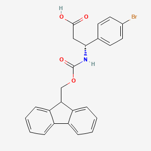 Chemical structure of Fmoc-(R)-3-amino-3-(4-bromophenyl)propionic acid
