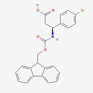 Chemical structure of Fmoc-(S)-3-amino-3-(4-bromophenyl)propionic acid