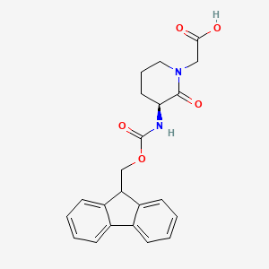 Chemical structure of Fmoc-(3S)-3-1-carboxymethyl-2-valerolactame