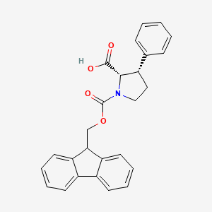 Chemical structure of Fmoc-cis-DL-3-phenyl-Pro-OH