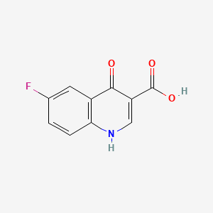 Chemical structure of 6-Fluoro-1,4-dihydro-4-oxoquinoline-3-carboxylic acid