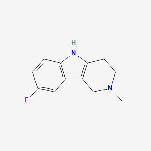 Chemical structure of 8-Fluoro-2-methyl-2,3,4,5-tetrahydro-1H-pyrido[4,3-b]indole