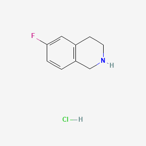 Chemical structure of 6-Fluoro-1,2,3,4-tetrahydroisoquinoline hydrochloride
