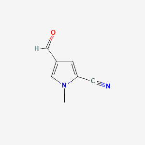 Chemical structure of 4-Formyl-1-methyl-1H-pyrrole-2-carbonitrile