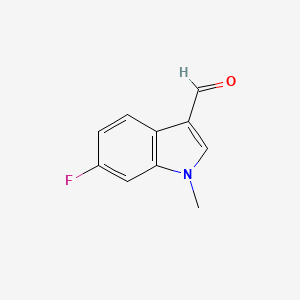 Chemical structure of 6-fluoro-1-methyl-1H-indole-3-carbaldehyde