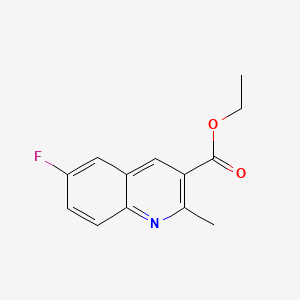 Chemical structure of 6-Fluoro-2-methylquinoline-3-carboxylic acid ethyl ester