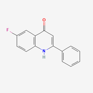Chemical structure of 6-Fluoro-2-phenyl-4-quinolinol