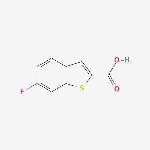 Chemical structure of 6-fluoro-1-benzothiophene-2-carboxylic acid