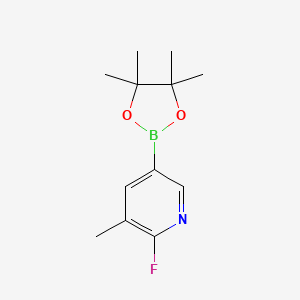 Chemical structure of 2-Fluoro-3-methylpyridine-5-boronic acid, pinacol ester