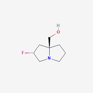 Chemical structure of ((2R,7As)-2-fluorohexahydro-1H-pyrrolizin-7a-yl)methanol