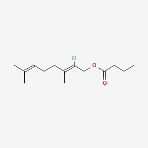 Chemical structure of Geranyl butyrate