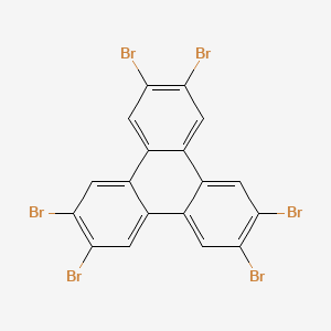 Chemical structure of 2,3,6,7,10,11-Hexabromotriphenylene