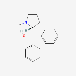 Chemical structure of (R)-(-)-2-[Hydroxy(diphenyl)methyl]-1-methylpyrrolidine