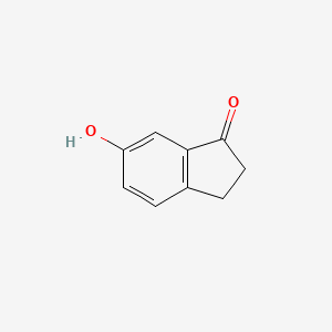 Chemical structure of 6-Hydroxy-1-indanone