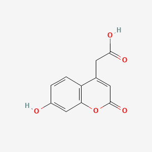 Chemical structure of 7-Hydroxycoumarin-4-acetic Acid