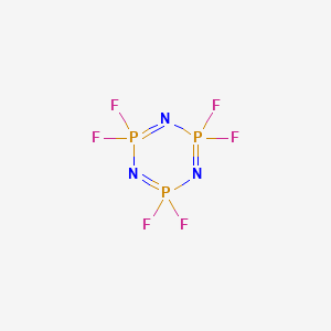 Chemical structure of Hexafluorocyclotriphosphazene