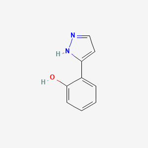 Chemical structure of 2-(1H-Pyrazol-3-yl)phenol