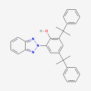 Chemical structure of 2-(2H-Benzotriazol-2-yl)-4,6-bis(1-methyl-1-phenylethyl)phenol