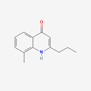 Chemical structure of 4-Hydroxy-8-methyl-2-propylquinoline