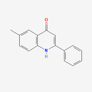 Chemical structure of 4-Hydroxy-6-methyl-2-phenylquinoline