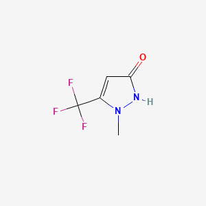 Chemical structure of 3-Hydroxy-1-methyl-5-(trifluoromethyl)pyrazole
