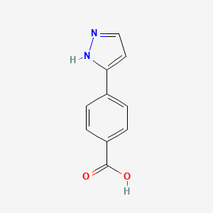 Chemical structure of 4-(1H-Pyrazol-5-yl)benzoic acid