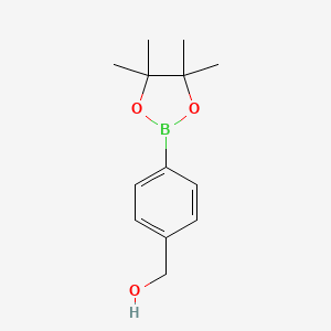 Chemical structure of 4-(Hydroxymethyl)phenylboronic acid pinacol ester