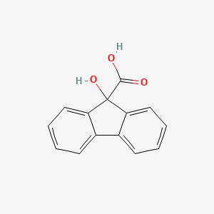 Chemical structure of 9-Hydroxy-9-fluorenecarboxylic acid