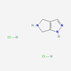 Chemical structure of 1H,4H,5H,6H-pyrrolo[3,4-c]pyrazole dihydrochloride