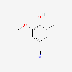 Chemical structure of 4-hydroxy-3-methoxy-5-methylbenzonitrile
