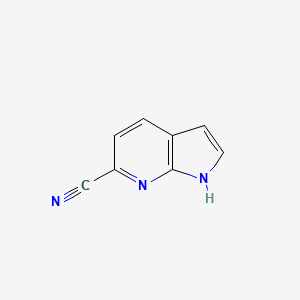 Chemical structure of 1H-pyrrolo[2,3-b]pyridine-6-carbonitrile
