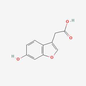 Chemical structure of 2-(6-hydroxy-1-benzofuran-3-yl)acetic acid