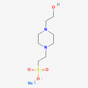 Chemical structure of 4-(2-Hydroxyethyl)piperazine-1-ethanesulfonic acid hemisodium salt