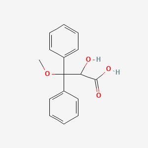 Chemical structure of 2-Hydroxy-3-methoxy-3,3-diphenylpropanoic acid