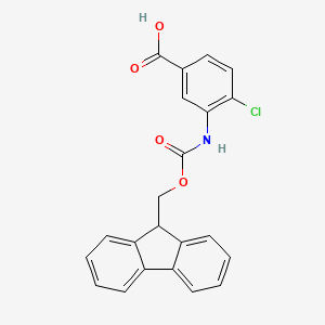 Chemical structure of 2-((((9H-Fluoren-9-yl)methoxy)carbonyl)amino)-4-chlorobenzoic acid