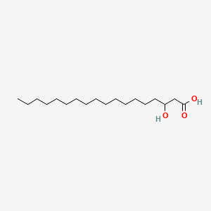 Chemical structure of 3-Hydroxyoctadecanoic acid