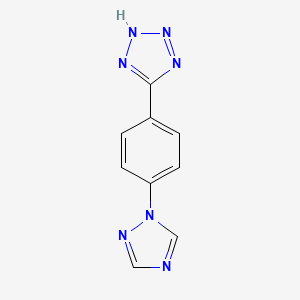 Chemical structure of 2H-Tetrazole,5-[4-(1H-1,2,4-triazol-1-yl)phenyl]