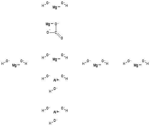 Chemical structure of Hydrotalcite, synthetic