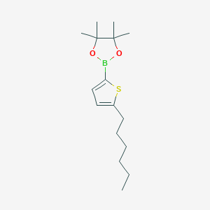 Chemical structure of 5-Hexyl-2-thiopheneboronic acid pinacol ester