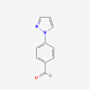 Chemical structure of 4-(1H-pyrazol-1-yl)benzaldehyde