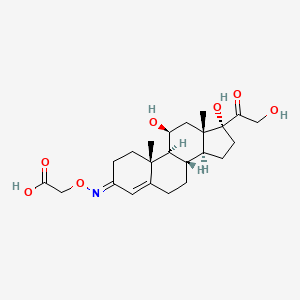 Chemical structure of Hydrocortisone 3-(O-Carboxymethyl)oxime (E/Z Mixture)