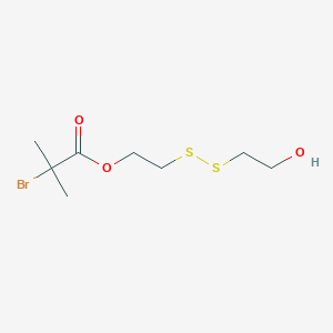 Chemical structure of 2-[(2-Hydroxyethyl)disulfanyl]ethyl 2-Bromo-2-methylpropionate