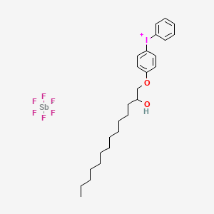 Chemical structure of [4-[(2-Hydroxytetradecyl)oxy]phenyl]phenyliodonium Hexafluoroantimonate