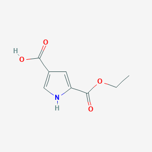 Chemical structure of 5-(Ethoxycarbonyl)-1H-pyrrole-3-carboxylic Acid