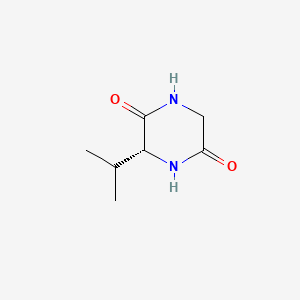 Chemical structure of (R)-(-)-3-Isopropyl-2,5-piperazinedione